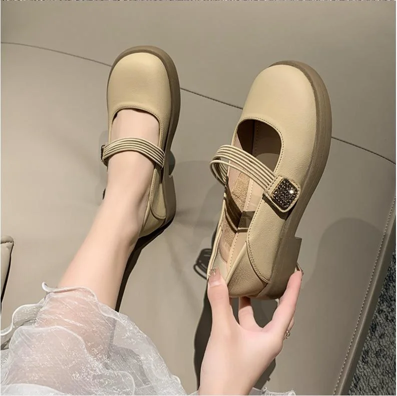 Wholesale French Vintage Stylish Soft Leather Women-S-Shoes Lady Slip on Flat Casual Shoe