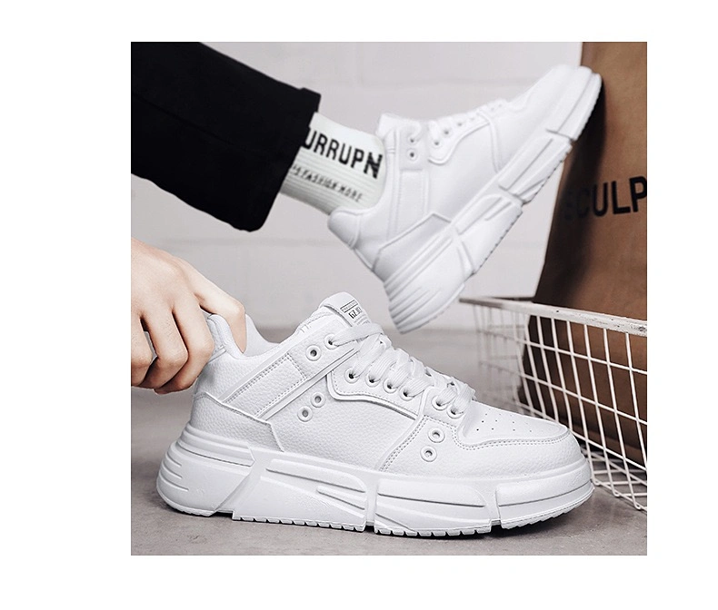 Elegant PU Breathable Mens Sneakers Shoes Fashion Designer Athletic Sports Shoes with Soft Thick Sole Comfort Leisure Shoes Outdoor Running Casual Shoes