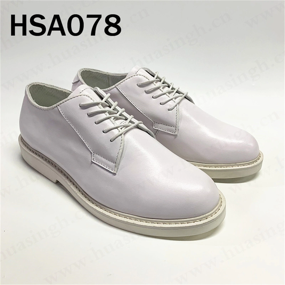 Zh, Wholesale White Full Grain Leather Lace-up White Dress Shoes for Meeting Hsa078