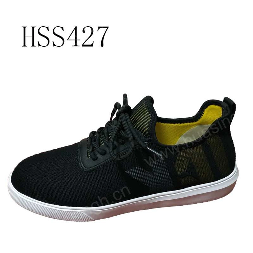 Ywq, Factory Outlet Cheap Price Breathable Knitted Fabric Black Fashion Sport Shoe HSS427