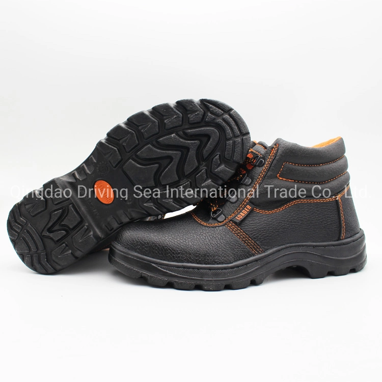 Black Waterproof PU Leather Injection Safety Shoes