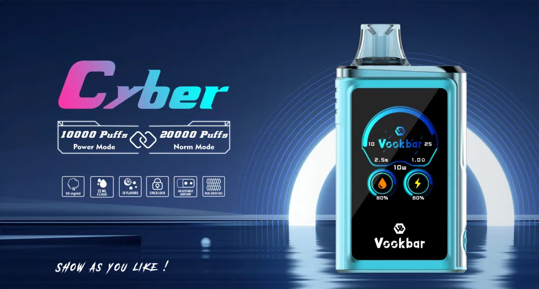 Vookbar Cyber PRO New 20000puff British Zbood Mrvi Flex Slim Tabacco Random Vapor Vape