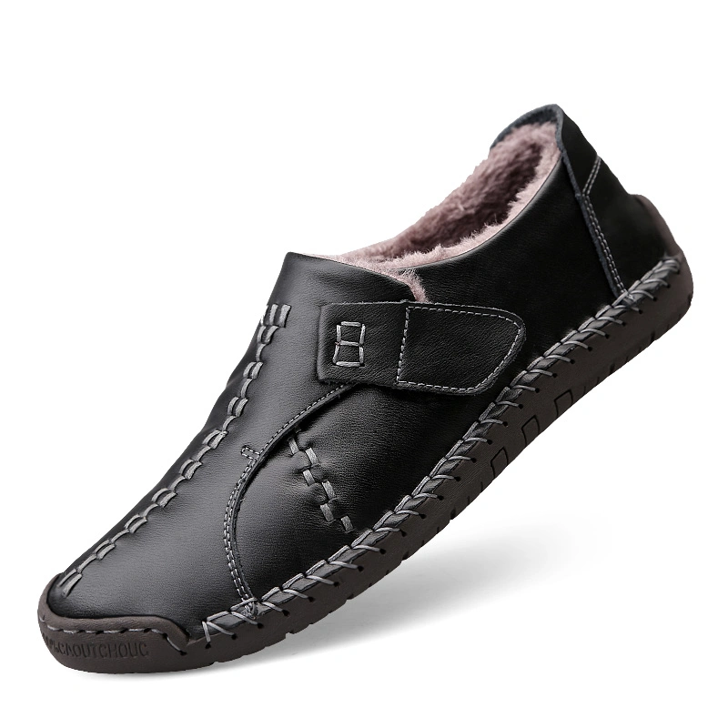 High Quality Casual Dress Style Men&prime;s Genuine Leather Loafers Casual Fleece Leather Shoes