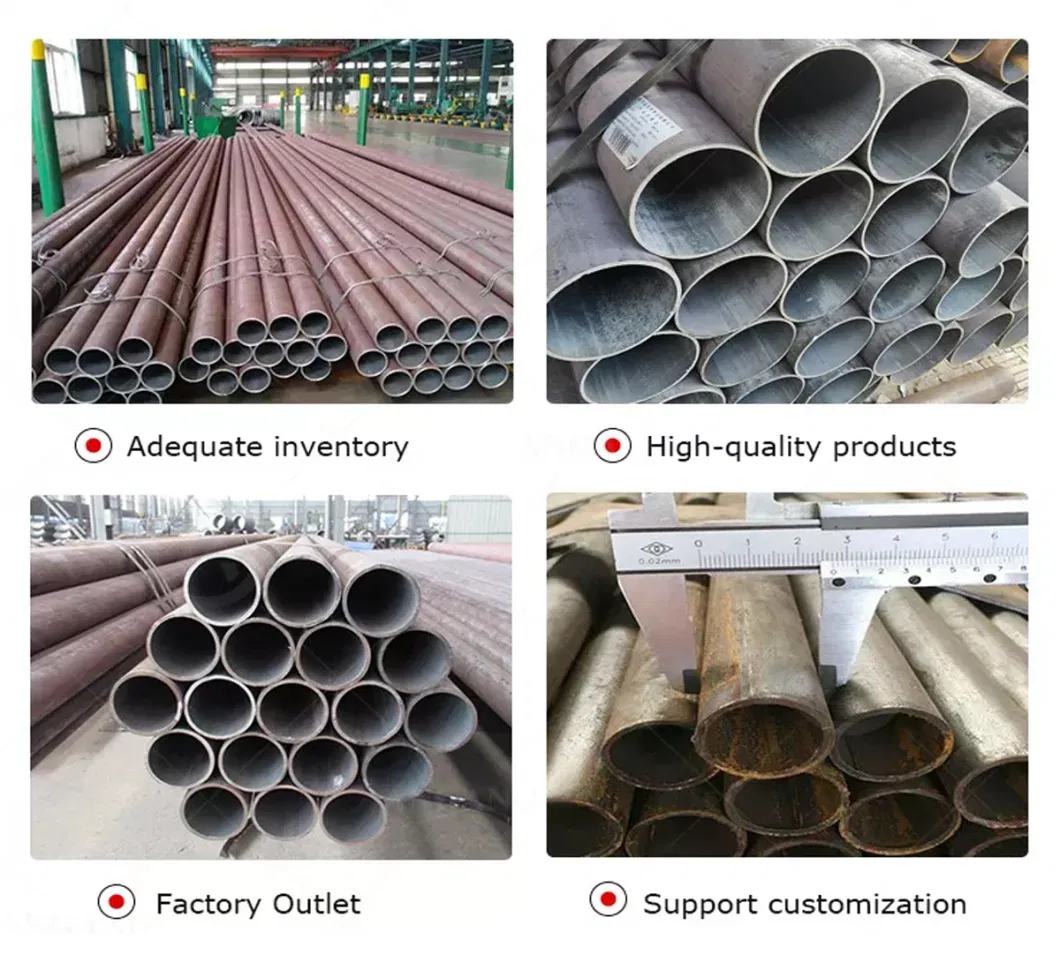 Hot Rolled Construction Materials Electric Resistance Welding A36 Carbon Tube Machinery Industry Random/Fixed Length S355 X42 X46 X60 ERW Welded Steel Pipe