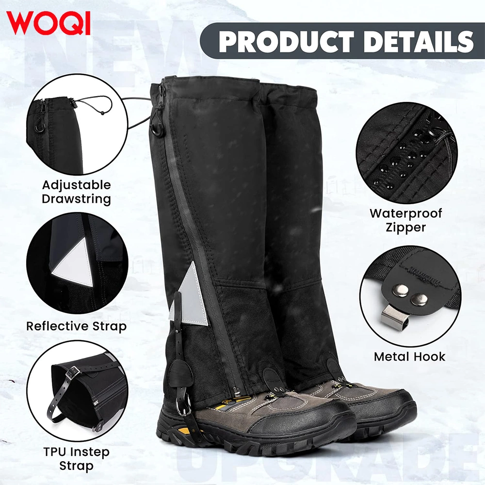 Waterproof and Lightweight Walking Leggings with Zipper Adjustable Shoe Straps Suitable for Outdoor Hiking and Hunting