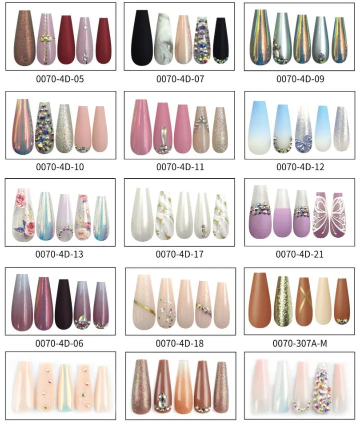 Wholesale 24PCS Fake Nail Tips Luxury Style Ballet Press on False Nails