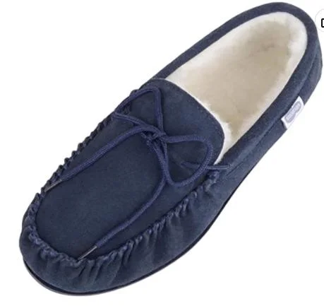 Men&prime; S Wool Moccasins with Rubber Sole