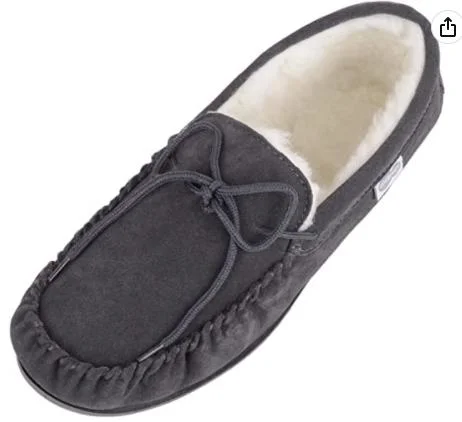 Men&prime; S Wool Moccasins with Rubber Sole