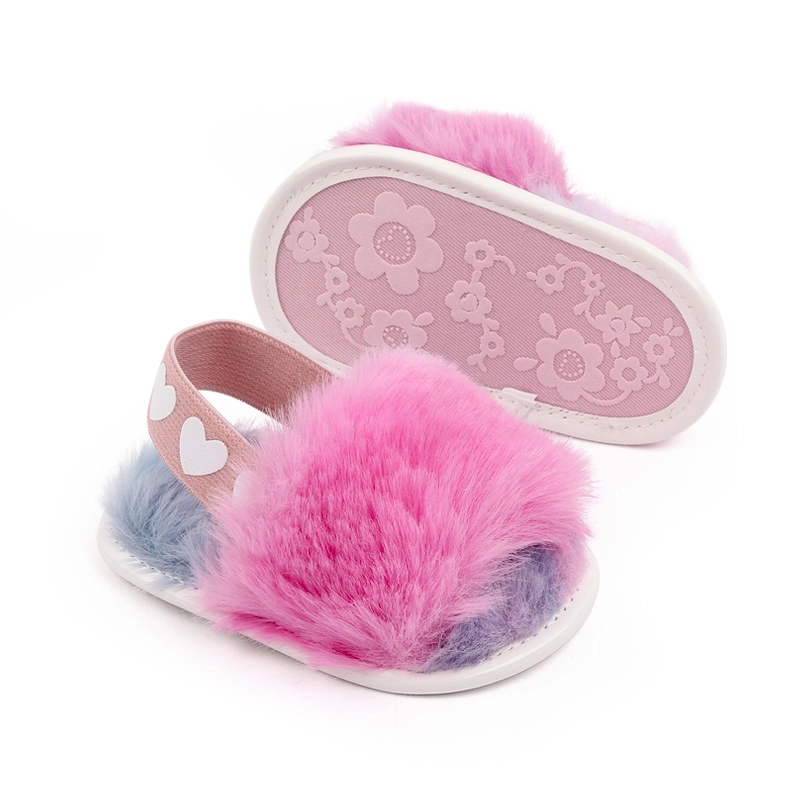 New Style Plush Slip-on Baby Casual Shoes Indoor for Girls Boys Sandals Elastic Band Slippers