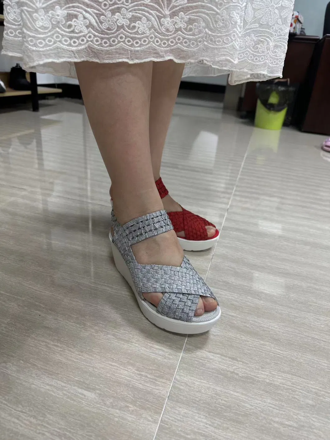 Flexible High-Heel Walking Casual Shoes Handmade Woven Shoes for Women