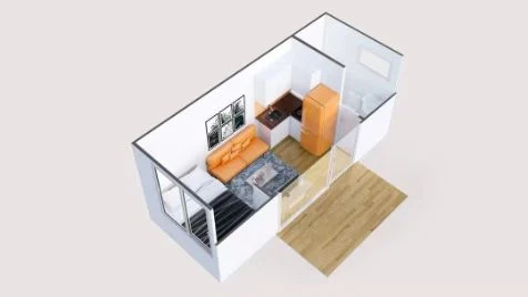 Anti-Rust Steel Frame Modular Flat Pack Container House Apartment