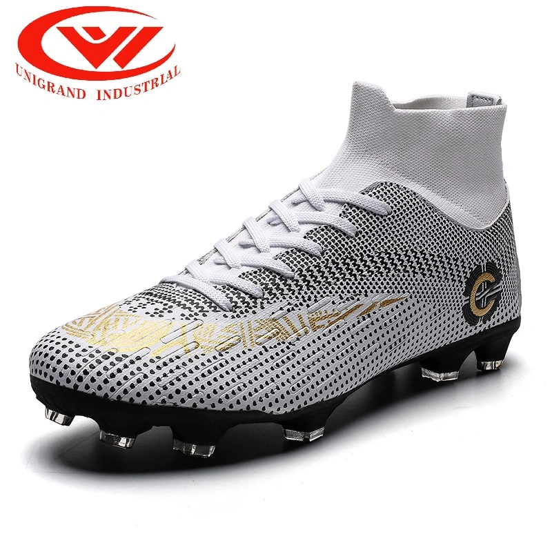 High Top Football Shoe Cover Foot Leather Top Spike Flat Training Shoes