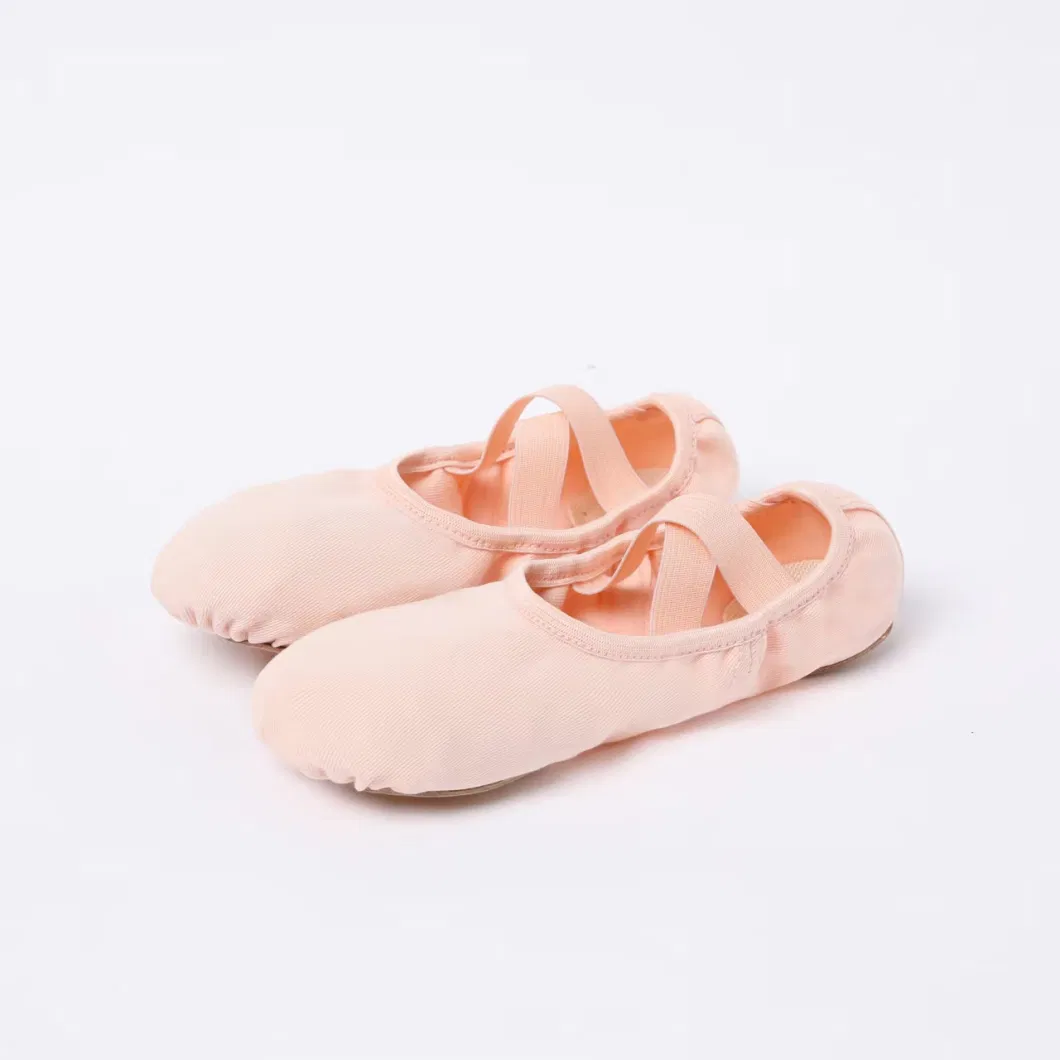 New Fashionable Hot Sales Stretch Canvas Dance Practice Training Adult Kids Ballet Shoes for Dancer