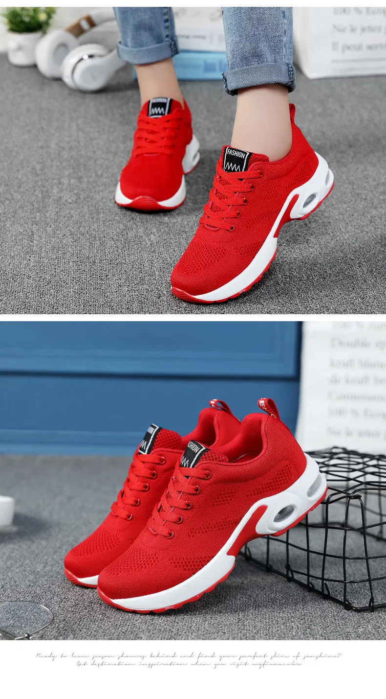 Custom Female Platform Sneakers Fashion Knitted Casual Sports Shoes Cushioning Breathable Lightweight Fitness Running Shoes for Women