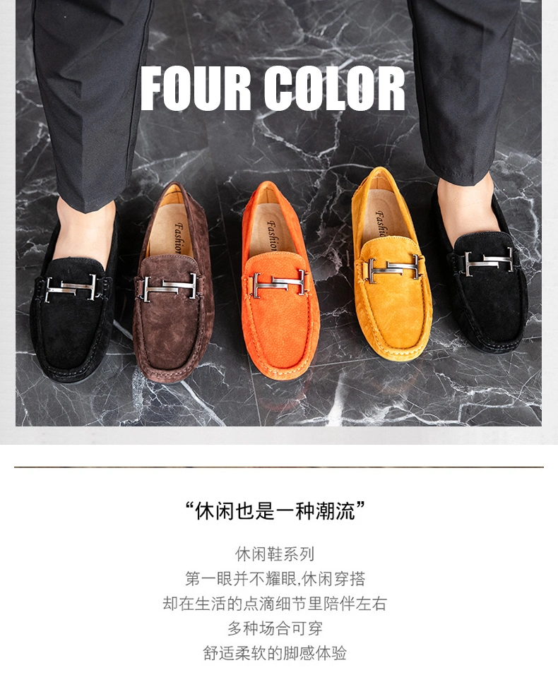 Zonxan New Four Seasons Men Leather Loafers Large Size Soft Sole Driving Shoes Men&prime;s Formal Dress Doudou Shoes