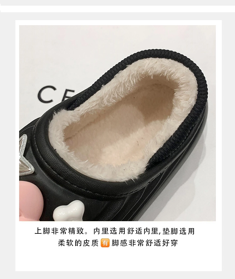 Unisex Garden Shoes Winter Clogs Women Mules Waterproof Fur Lined Clogs Slipper