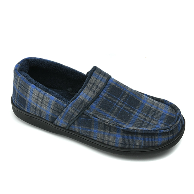 House Check Plaid Casual Shoes Memory Foam Bedroom Indoor Moccasin