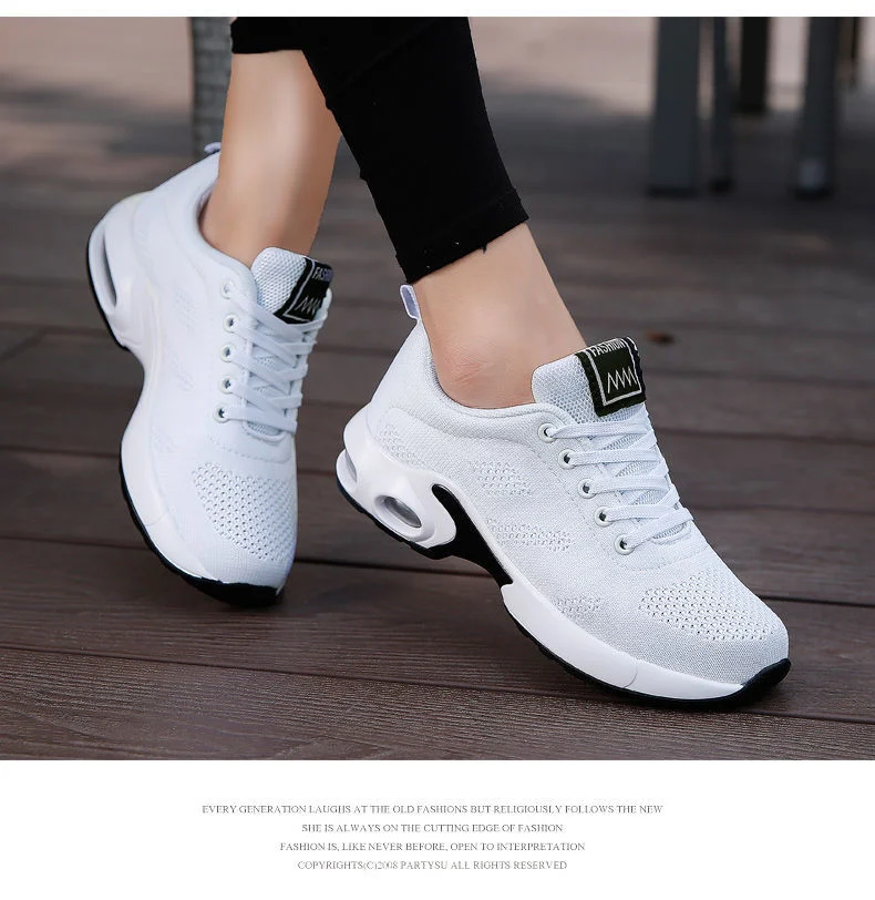 Custom Female Platform Sneakers Fashion Knitted Casual Sports Shoes Cushioning Breathable Lightweight Fitness Running Shoes for Women