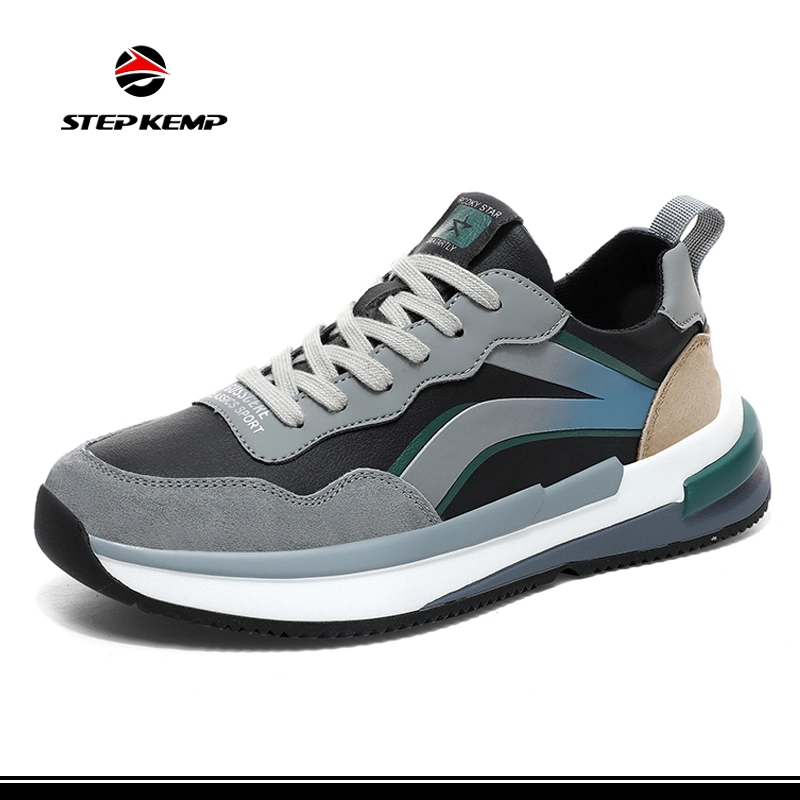 Lace-up High Quality Breathable Sneakers Cow Leather Casual Shoes Ex-23c4026