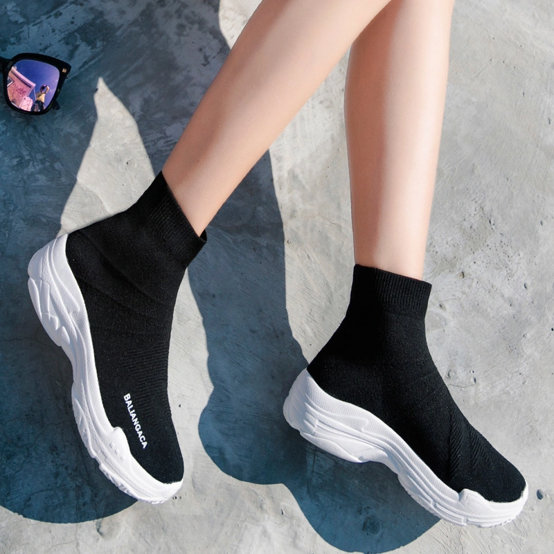 Men &amp; Women Fashion Summer Sports Couple Socks Shoes Couple Knitted Mesh Sneaker Breathable Soft Bottom Running Shoes