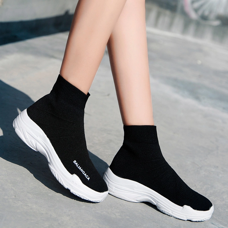 Men &amp; Women Fashion Summer Sports Couple Socks Shoes Couple Knitted Mesh Sneaker Breathable Soft Bottom Running Shoes