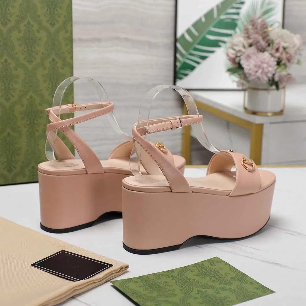 Hate-Sky-High Series Wedge Platform Sandals Leather Women&prime;s Shoes