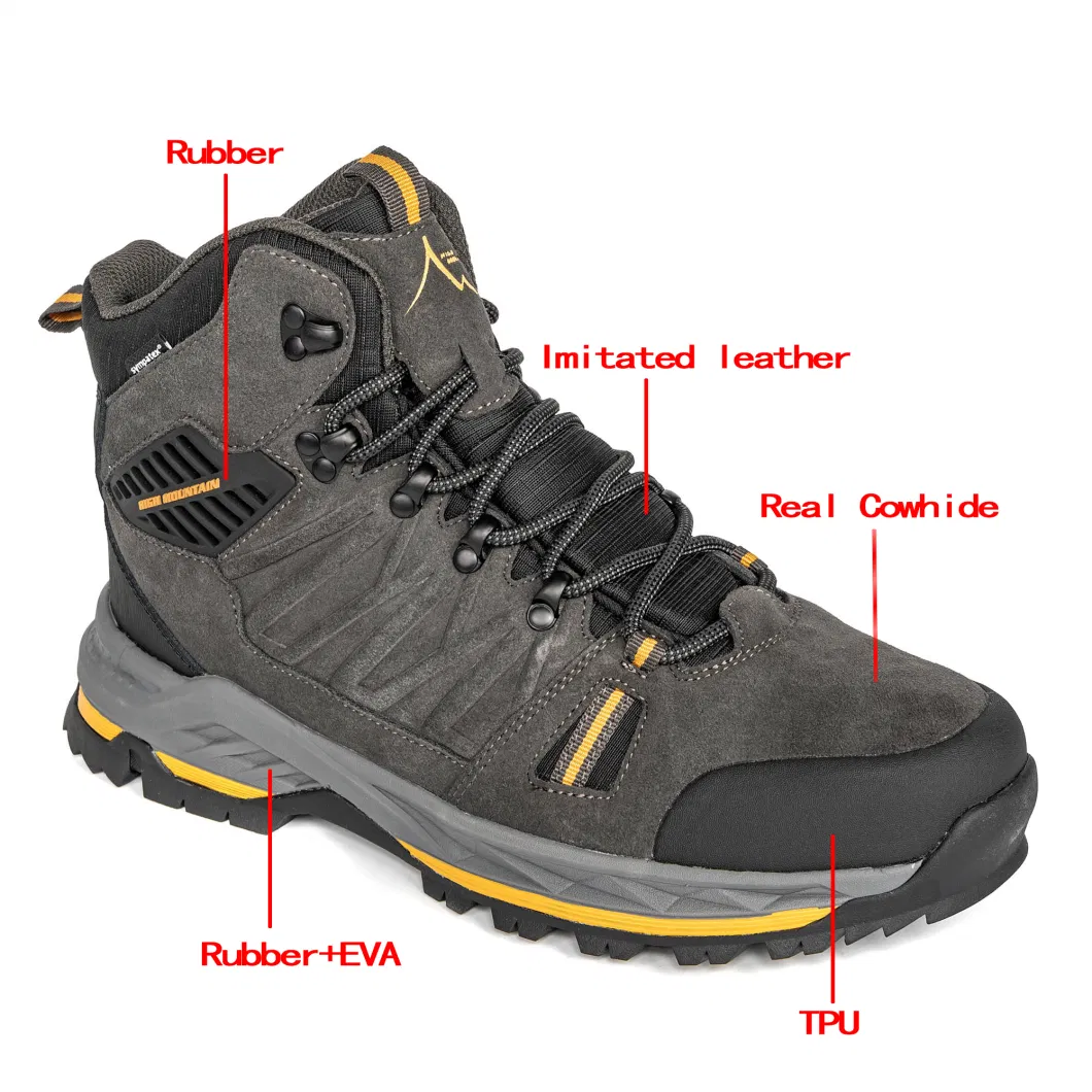 Waterproof High Quality Genuine Leater Hiking Outdoor Shoes for Man`S Climbing Boot