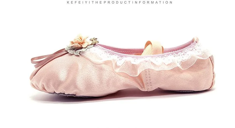 Girls Fashion Split Sole Pink Slippers Skin Nose Ballet Flats