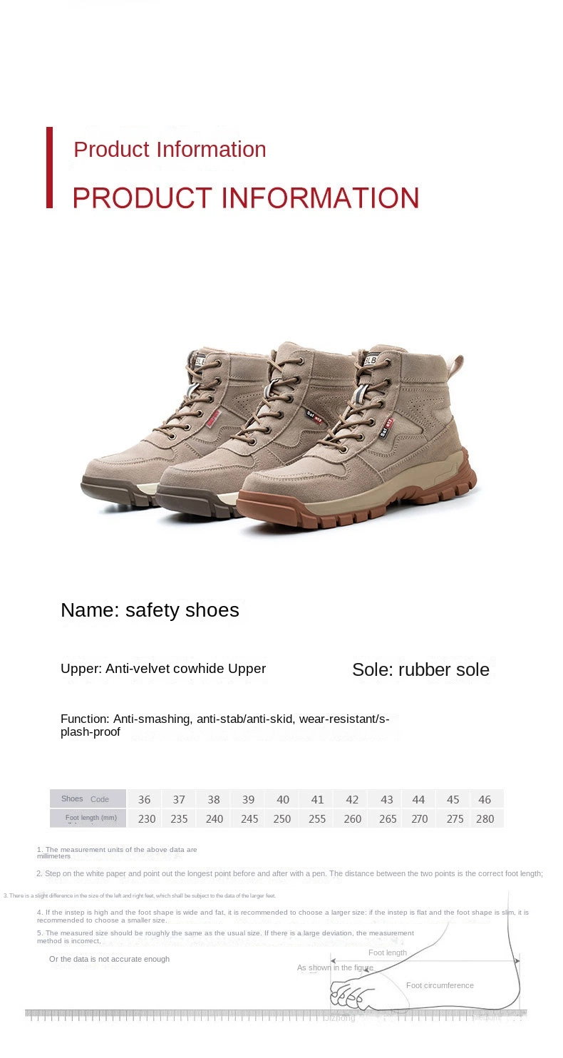 New Plush Insulation, Suede Leather, Anti Slip, Wear-Resistant Labor Protection Shoes, Anti Impact, Anti Puncture, and Spark Resistant High Top Protective Shoes