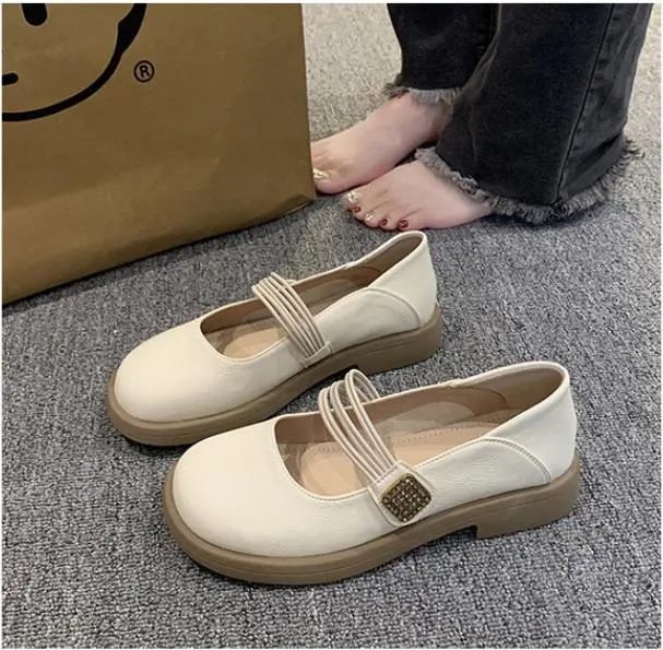 Wholesale French Vintage Stylish Soft Leather Women-S-Shoes Lady Slip on Flat Casual Shoe