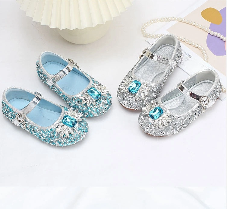 Girls Dress Shoes Toddler Princess Shoes Glitter Flower Little Girl Flats Mary Jane Low Heels for Party Wedding