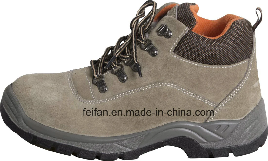 Casual Safety Shoes with Suede Leather and Mesh Mix Upper-47