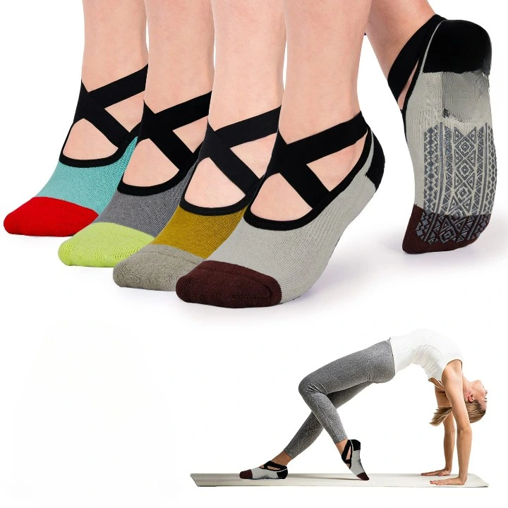 Customized Fashionable Non Slip Grips Pilates Barre Ballet Dance Women Yoga Socks