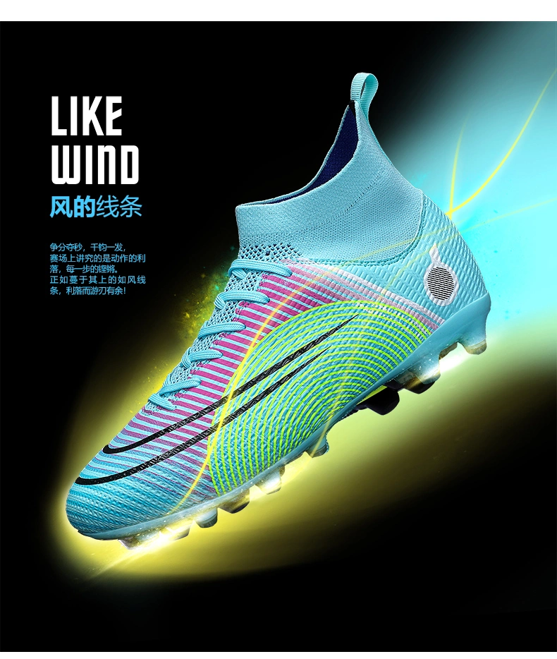 Factory Customize Branded Outdoor Soccer Football Flyknit Sport Men Shoes