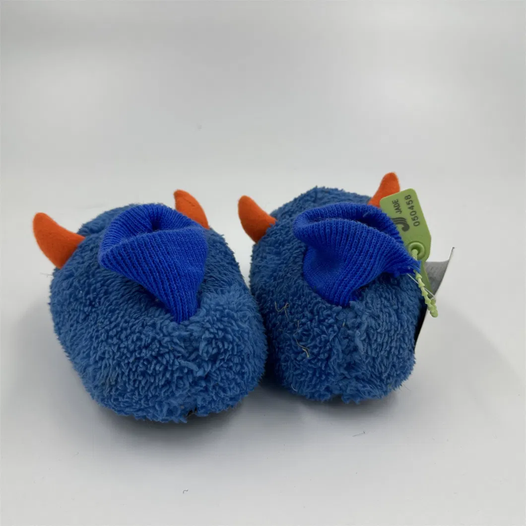 Blue Monster Children&prime;s Indoor Anti-Slip Warm Cartoon Cotton Shoes