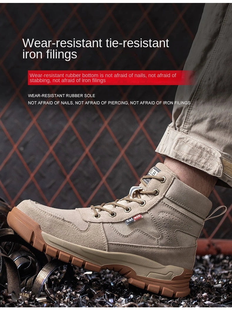 New Plush Insulation, Suede Leather, Anti Slip, Wear-Resistant Labor Protection Shoes, Anti Impact, Anti Puncture, and Spark Resistant High Top Protective Shoes