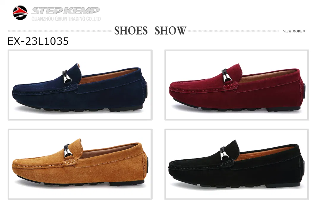 Men&prime;s Slip-on Casual Leather Lightweight Comfortable Driving Loafers Shoes Ex-23L1035