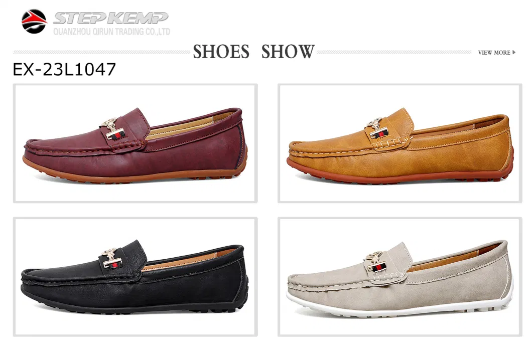 Men&prime;s Premium Leather Casual Slip on Loafers Breathable Driving Shoes Ex-23L1047