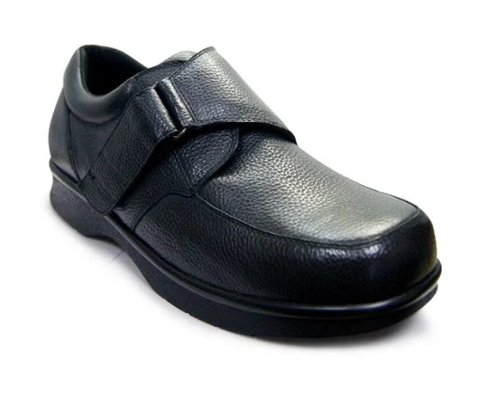 Wide Leather Shoes with Seamless Lining Extra Depth for Preventing Diabetic Foot