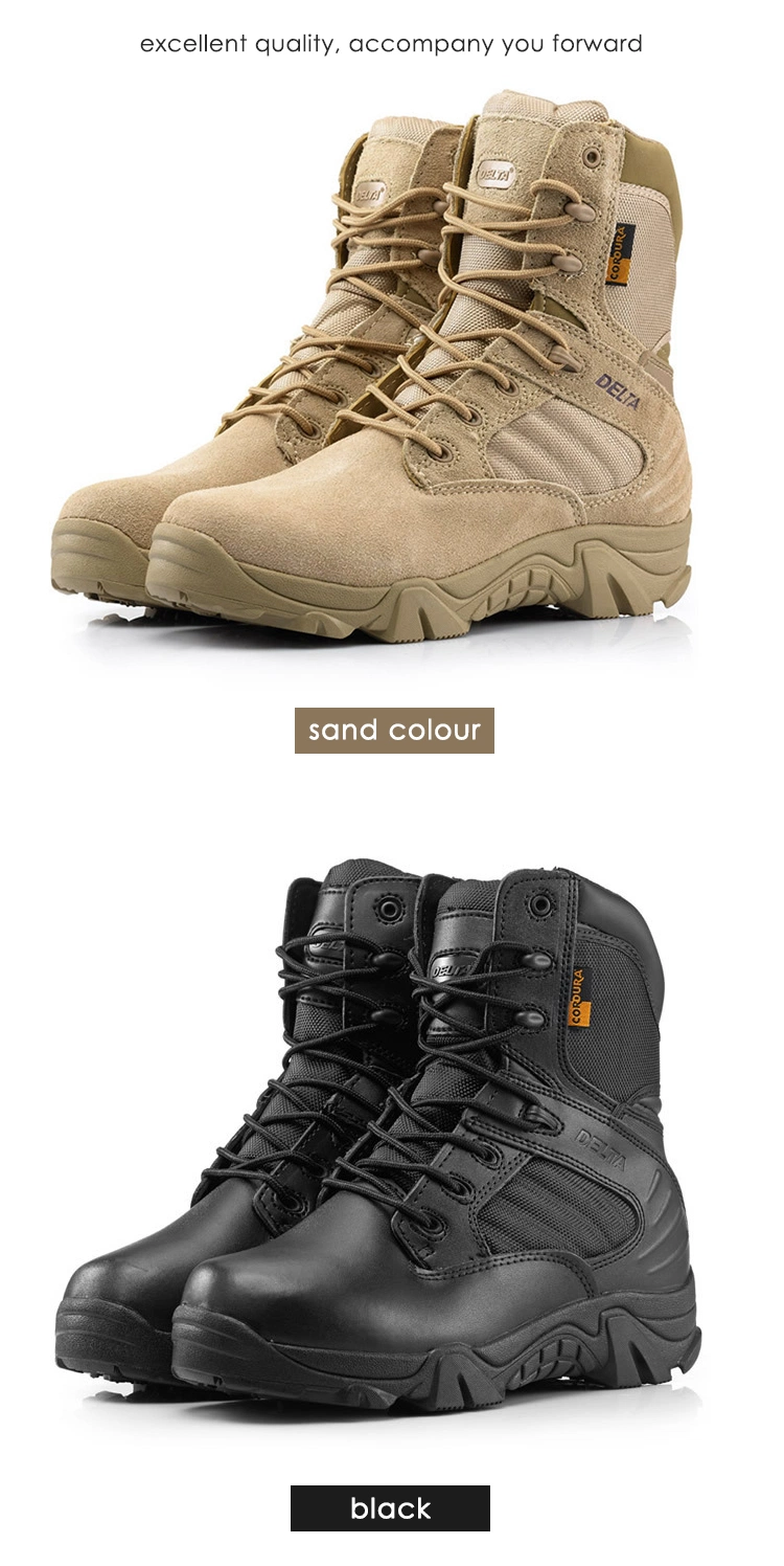 Genuine Leather Tactical Boots Mens High-Hatta Shoes Desert Outdoor Sport Hiking Combat Botas