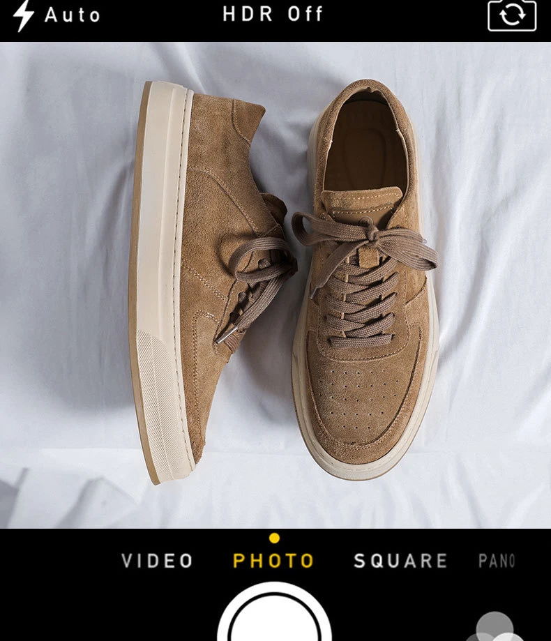 Men Casual Skateboard Sneaker Fashion Suede Leather Work Shoes