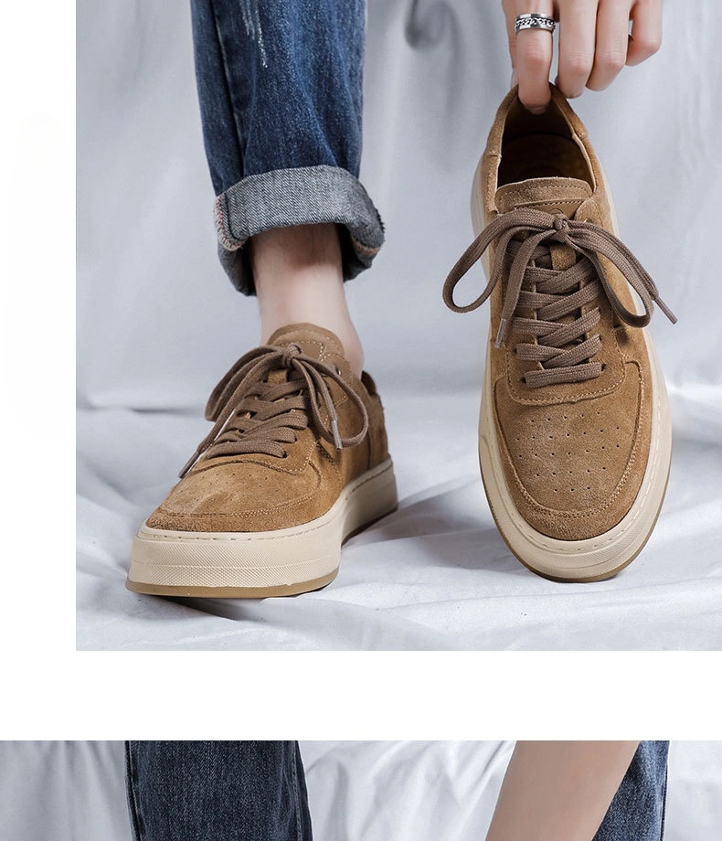 Men Casual Skateboard Sneaker Fashion Suede Leather Work Shoes