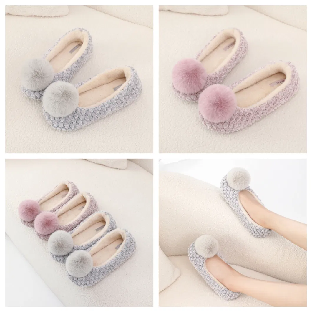 Corifei Ready Goods in Stock Dancing Moccasins Shoes Slippers with POM