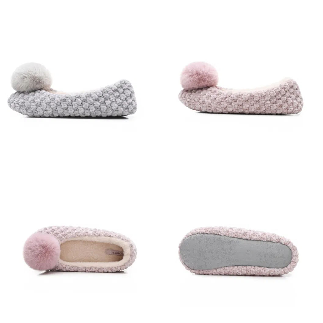 Corifei Ready Goods in Stock Dancing Moccasins Shoes Slippers with POM