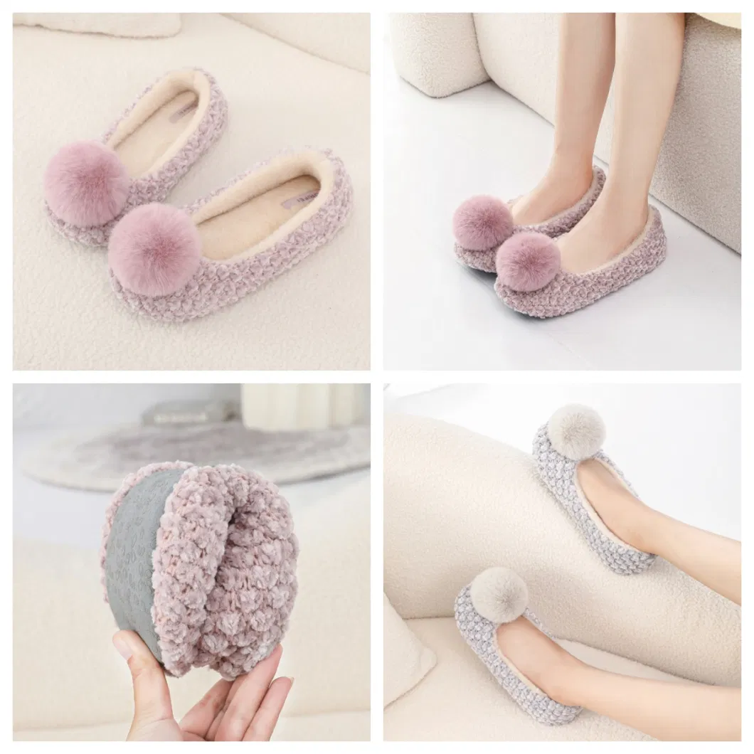 Corifei Ready Goods in Stock Dancing Moccasins Shoes Slippers with POM