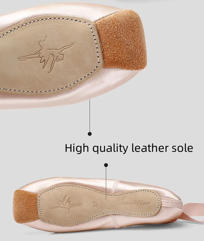 Hot Sale Girls Women Genuine Leather Dance Stretch Canvas Ballet Shoes