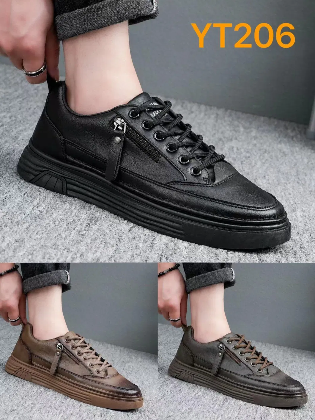 Yt205fashion Trend Ultra Fiber Leather Men Casual Shoe Board Shoes