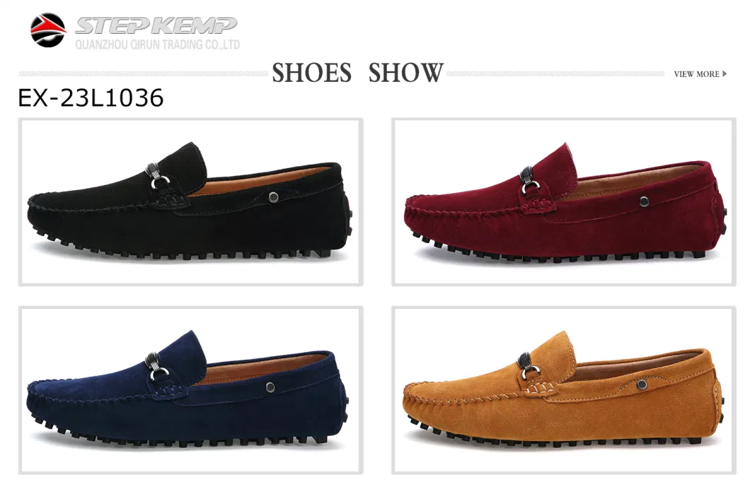 Mens Casual Loafers Slip on Shoes Leather Flexible Walking Driving Shoes Ex-23L1036