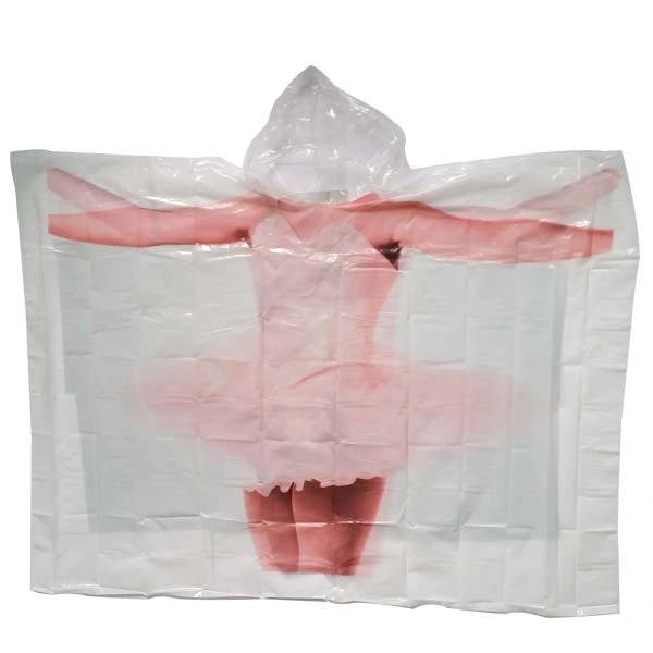 Customizing Full Printing Ballet Raincoat plastic Poncho