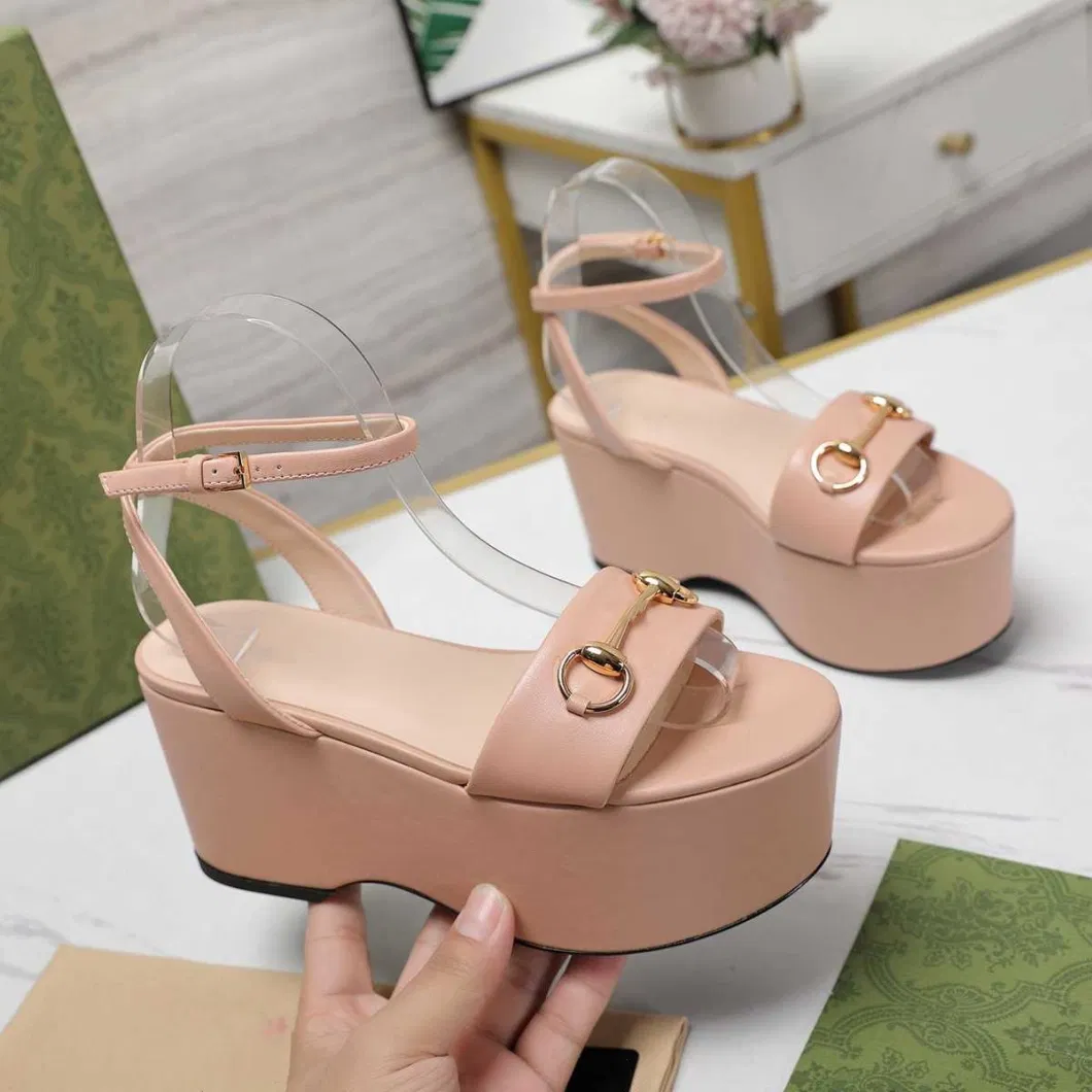 Hate-Sky-High Series Wedge Platform Sandals Leather Women&prime;s Shoes